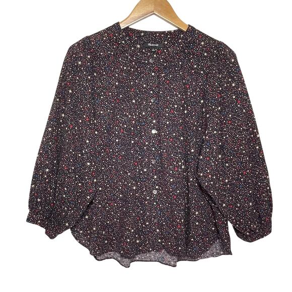 MADEWELL Women’s Starry Night Boho Peasant Style Knit Top large - Picture 5 of 7